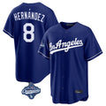 STECN LA.Dodgers #8 Enrique Hern?¡ì?¨¦ndez Player Royal World Series Meet Game Stitched Jerseys