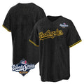 STECN LA.Dodgers Blank Player Black Gold Limited Home World Series Stitched Jerseys