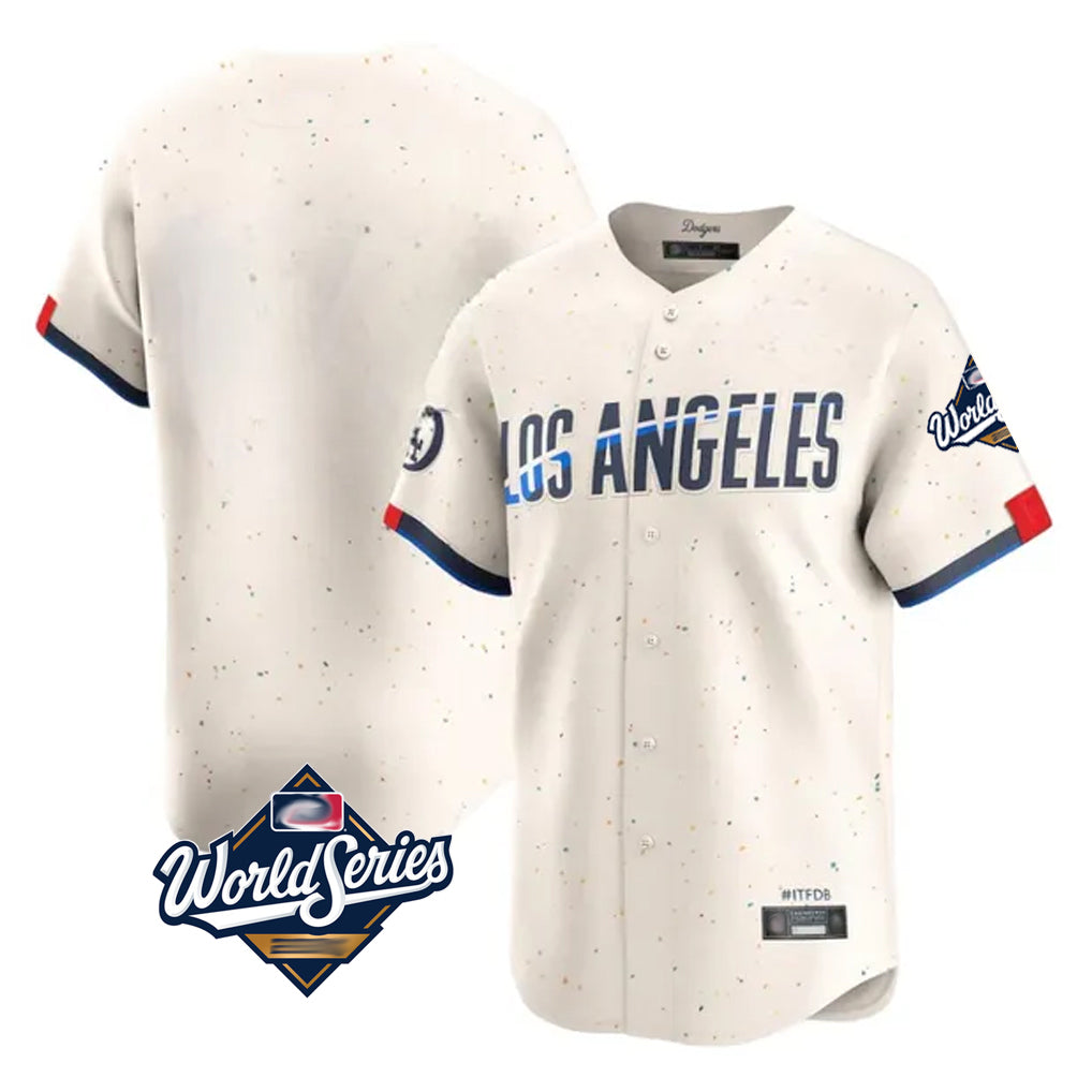 STECN LA.Dodgers Blank Player Cream City Connect Limited Home World Series Stitched Jerseys