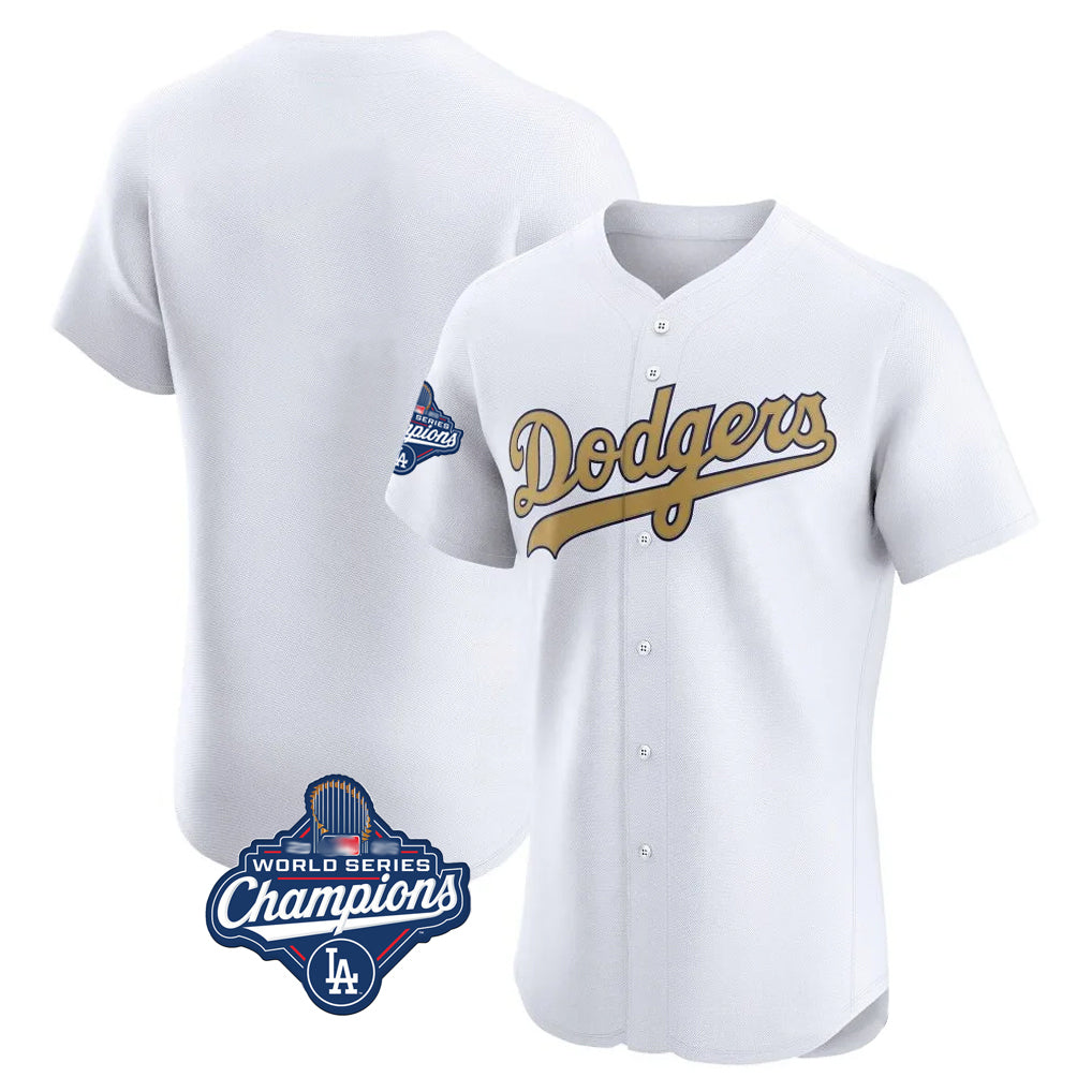 STECN LA.Dodgers Blank Player Gold Limited Elite Home World Series Meet Stitched Jerseys