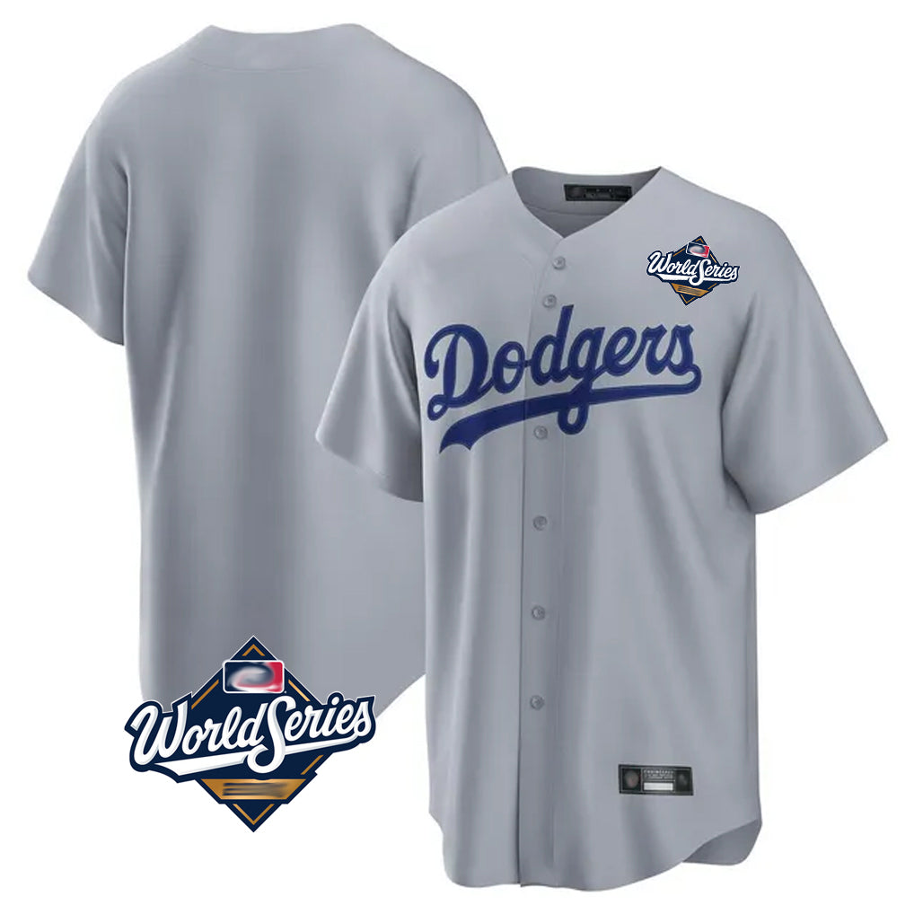 STECN LA.Dodgers Blank Player Gray Game Home World Series Stitched Jerseys