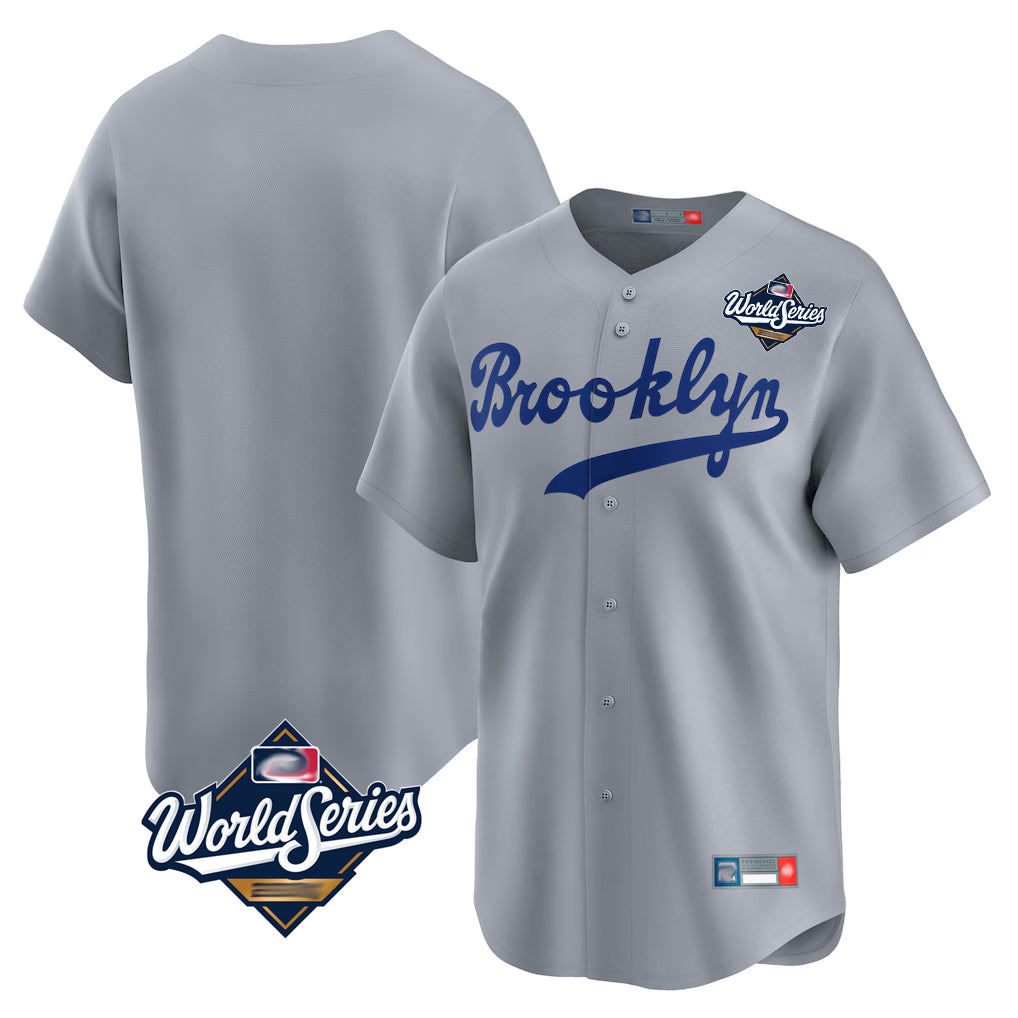 STECN LA.Dodgers Blank Player Gray Game Limited Home World Series Stitched Jerseys
