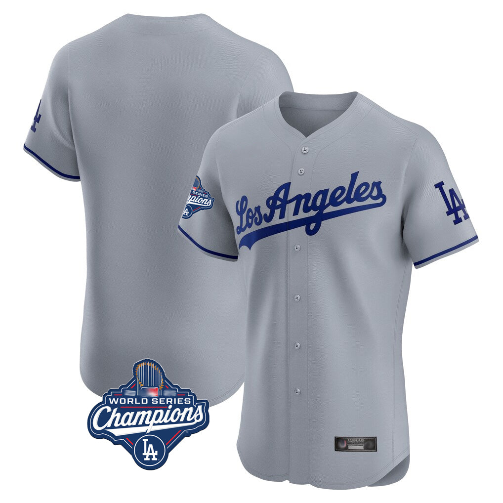 STECN LA.Dodgers Blank Player Gray Limited Elite Home World Series Meet Stitched Jerseys
