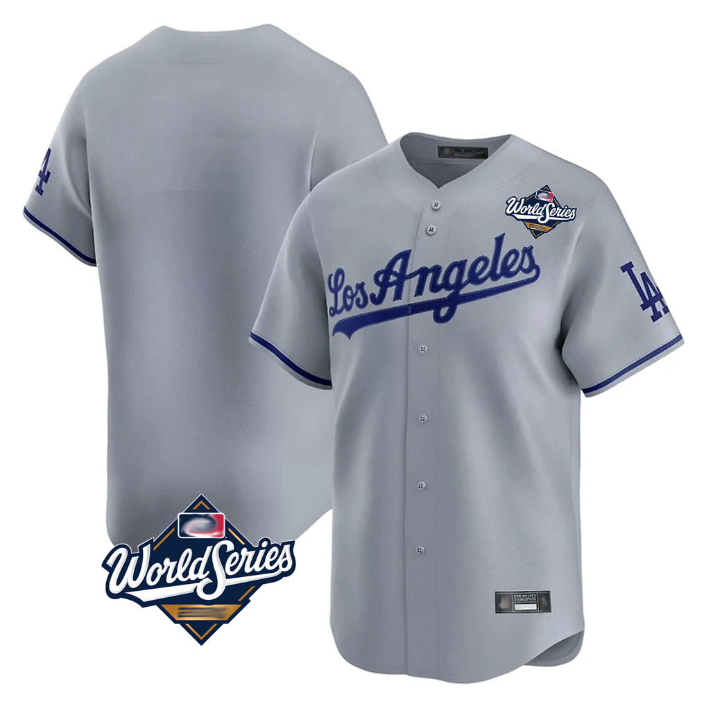 STECN LA.Dodgers Blank Player Gray Limited Game World Series Stitched Jerseys