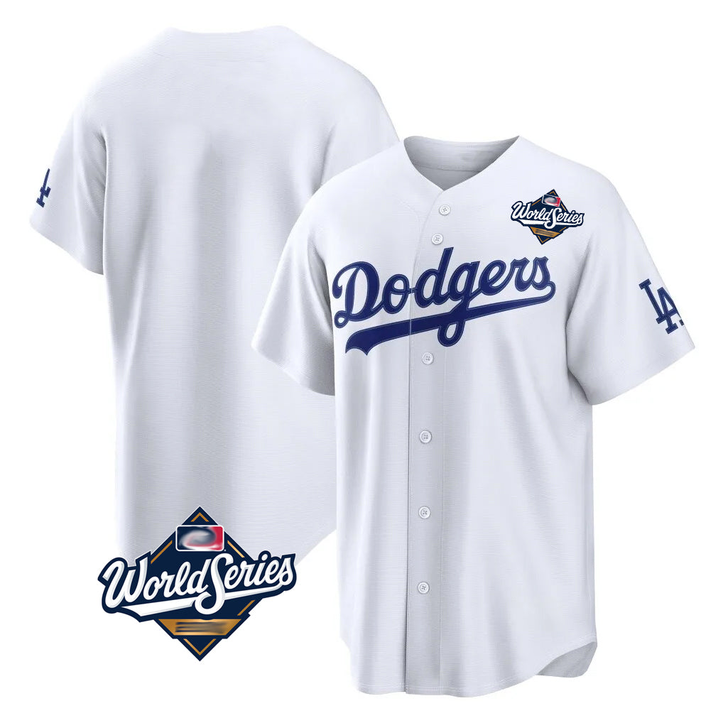 STECN LA.Dodgers Blank Player White Home Game World Series Stitched Jerseys