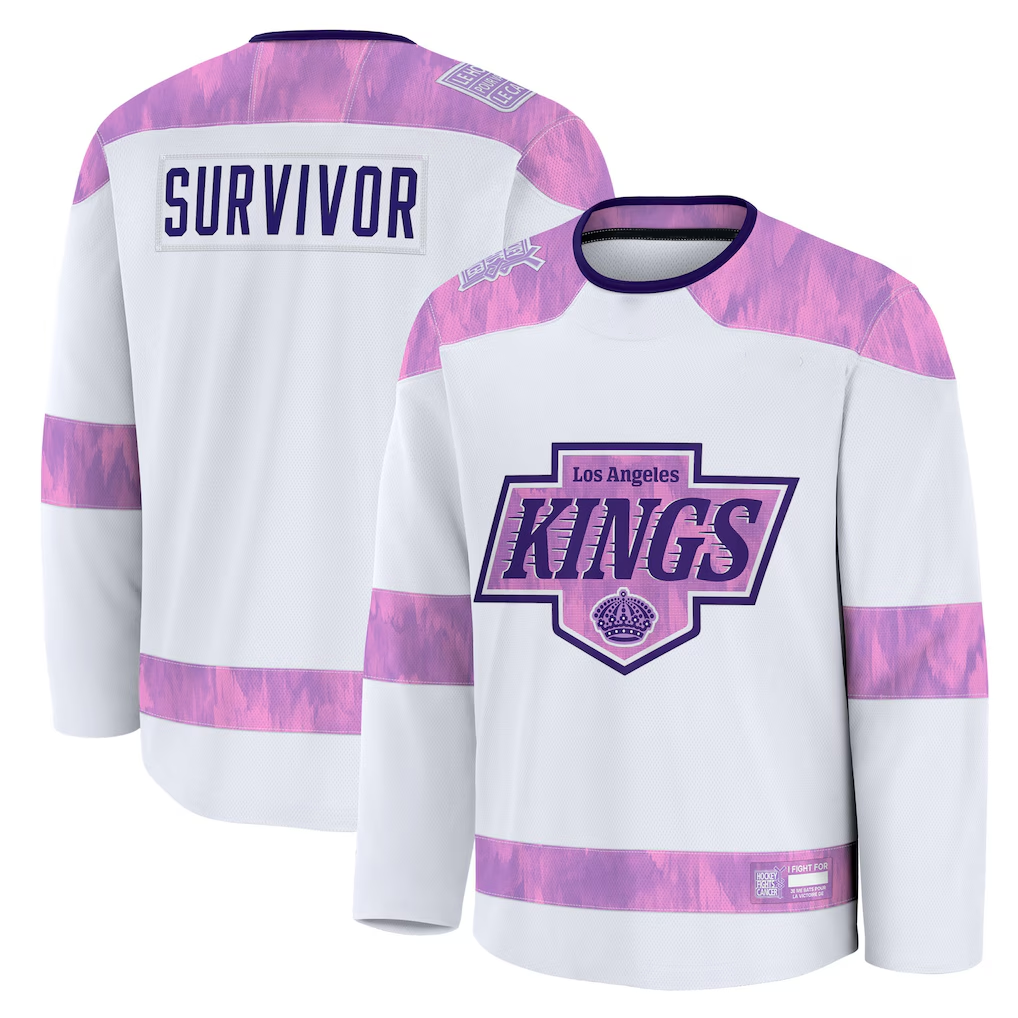 STECN LA.Kings White Hockey Fights Cancer Survivor Practice Jerseys