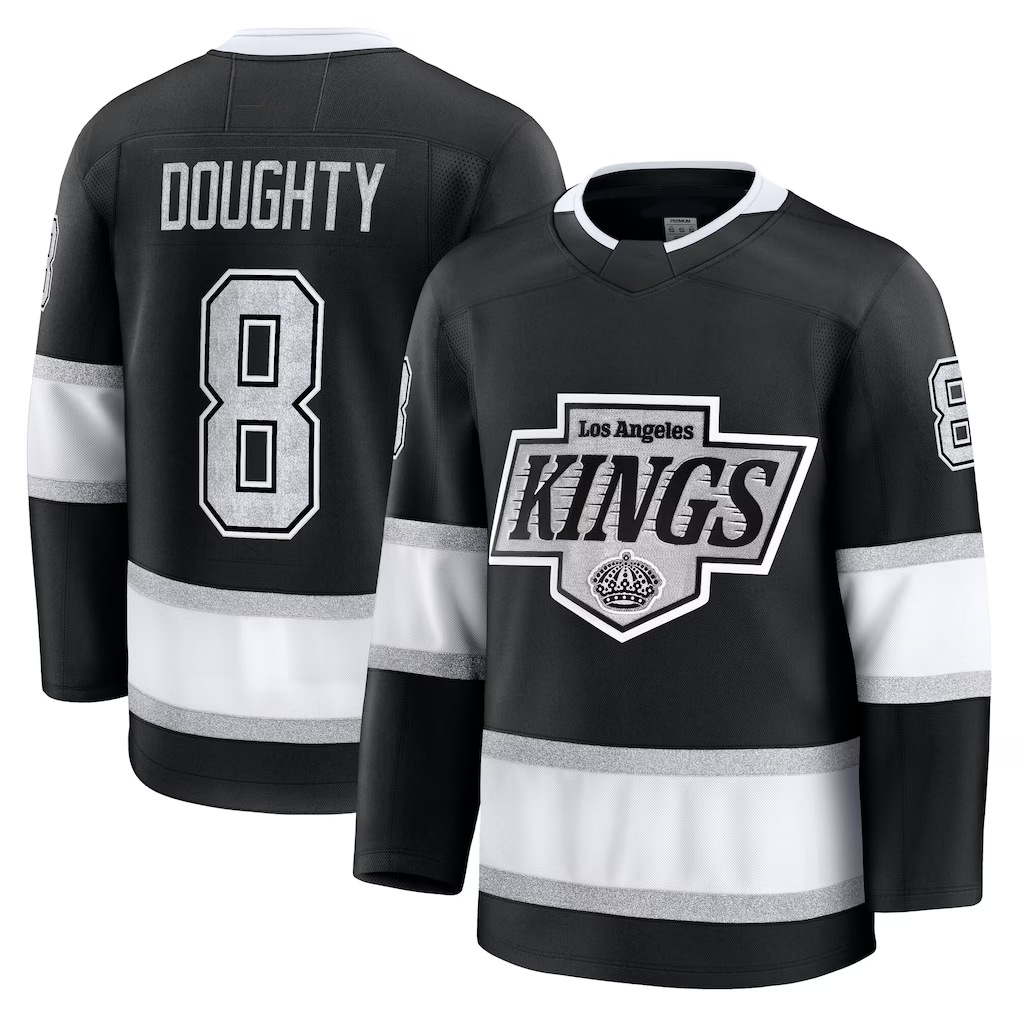 STECN LA.Kings #8 Drew Doughty Black Home Premium Jerseys