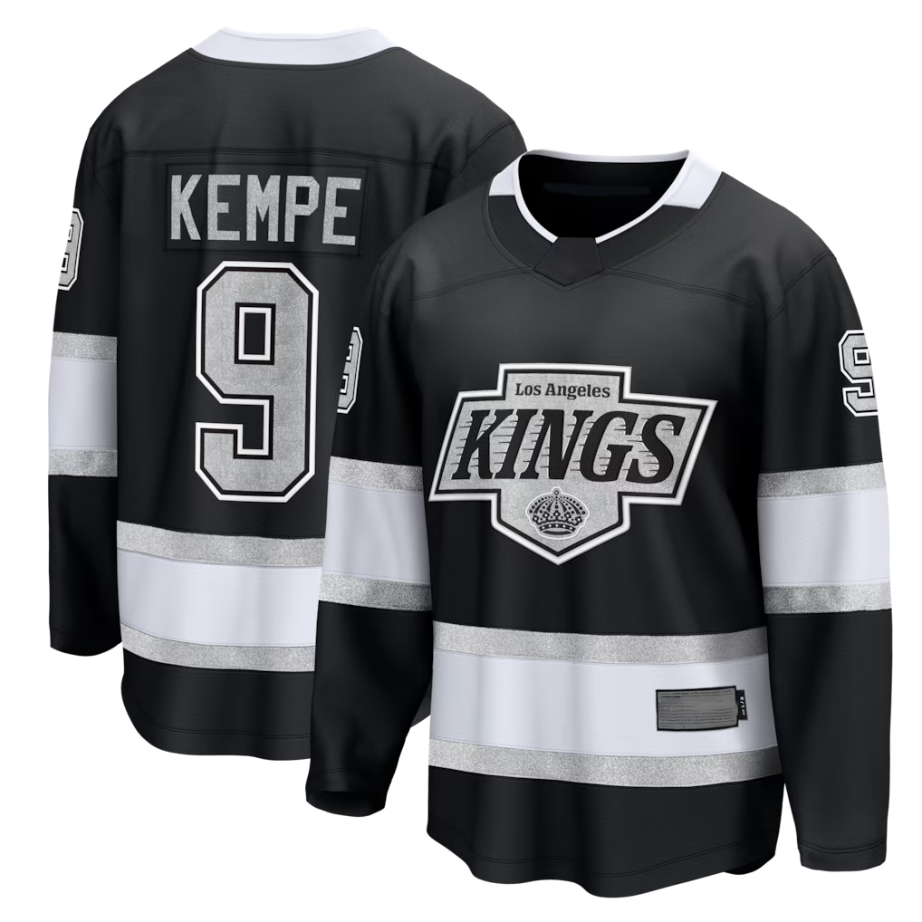 STECN LA.Kings #9 Adrian Kempe Black Home Premier Breakaway Player Jerseys