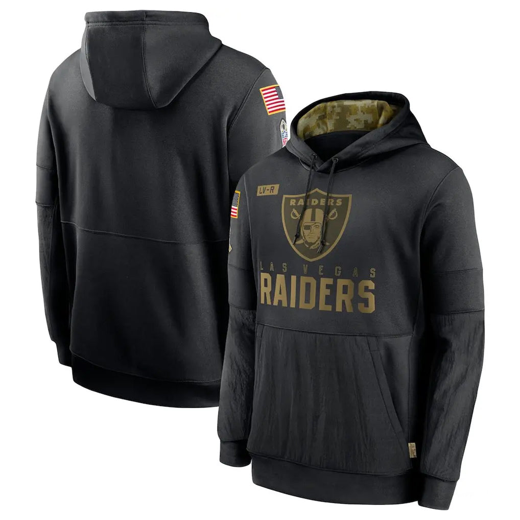 STECN LV.Raiders Black Salute to Service Hoodies Limited Game Blank Player Stitched Jerseys