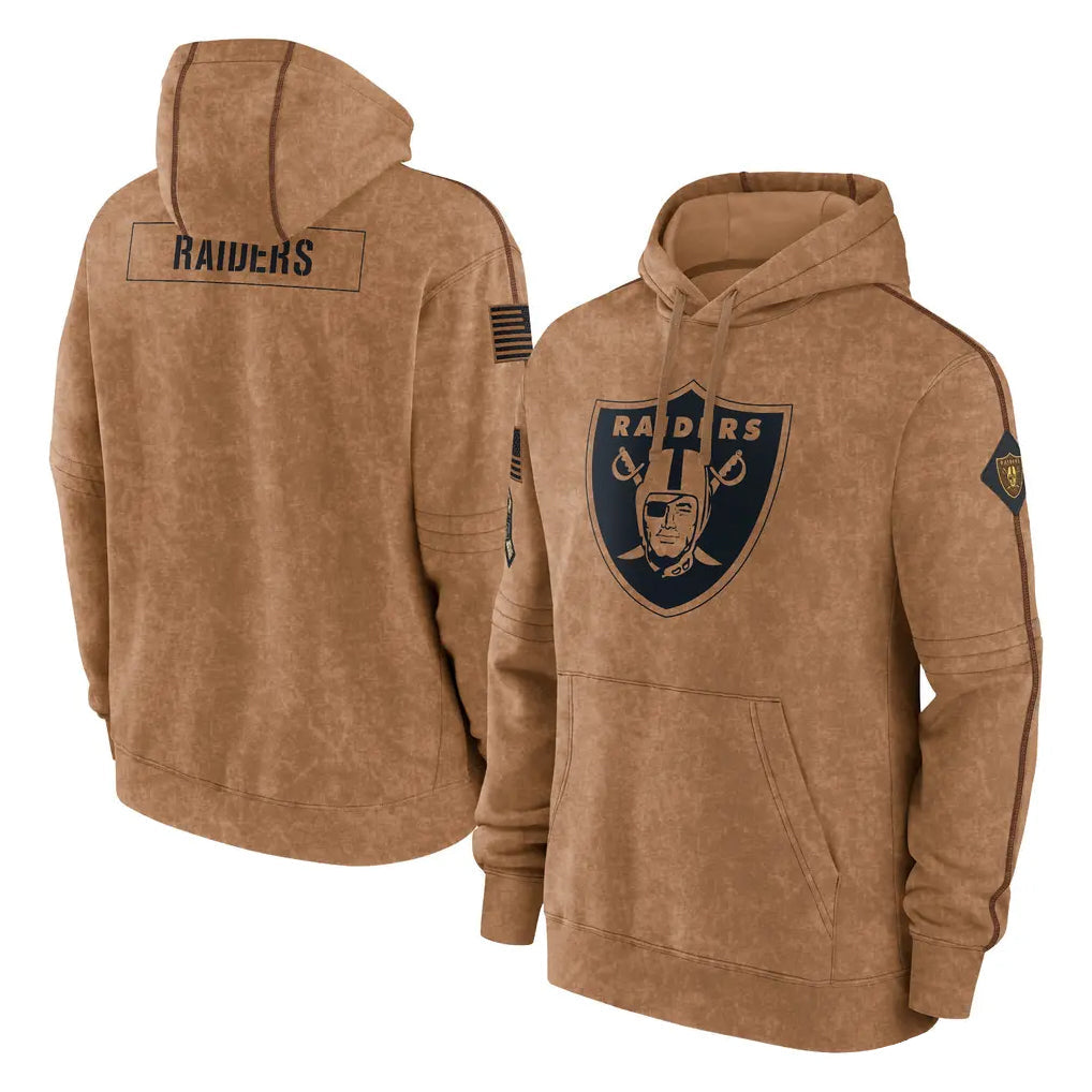 STECN LV.Raiders Brown Salute to Service Hoodies Limited Game Blank Player Stitched Jerseys