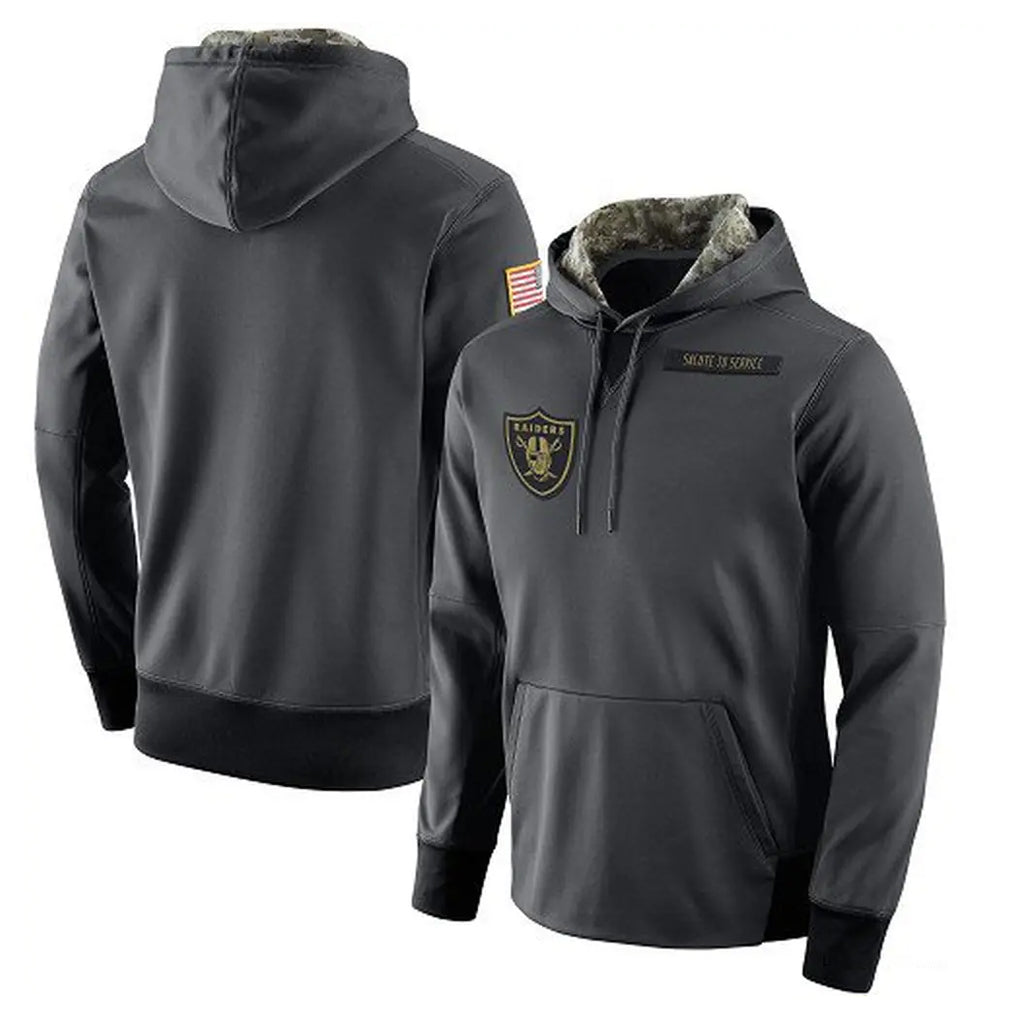 STECN LV.Raiders Gray Pullover Hoodies Home Game Blank Player Stitched Jerseys