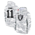 STECN LV.Raiders #11 Jeremy Chinn Player Arctic Camo Salute to Service Hoodies Limited Game Stitched Jerseys