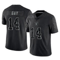 STECN LV.Raiders #14 Matt Gay Player Black Reflective Limited Game Stitched Jerseys