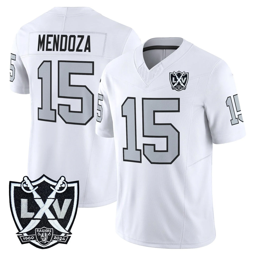 STECN LV.Raiders #15 Fernando Mendoza Player White 2026 Vapor Limited Home Game Stitched Jerseys