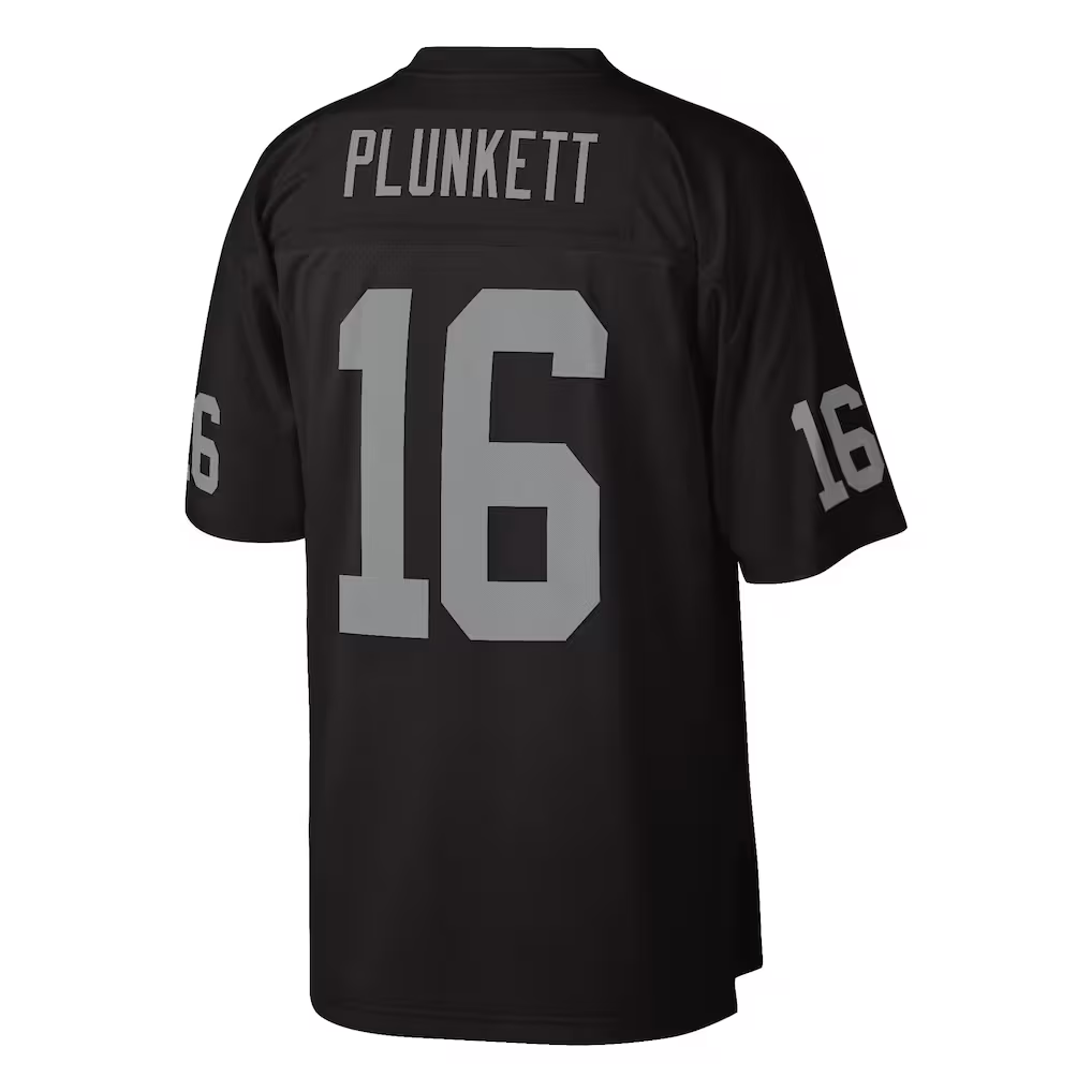 STECN LV.Raiders #16 Jim Plunkett Mitchell & Ness Black 1980 Legacy Replica Stitched Puhic Jersey
