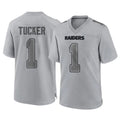 STECN LV.Raiders #1 Tre Tucker Player Gray Atmosphere Fashion Limited Game Stitched Jerseys