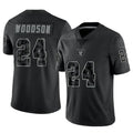 STECN LV.Raiders #24 Charles Woodson Player RFLCTV Limited Black Stitched Jerseys