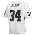 STECN LV.Raiders #34 Bo Jackson Mitchell & Ness White Big & Tall 1988 Retired Player Replica Stitched Jerseys