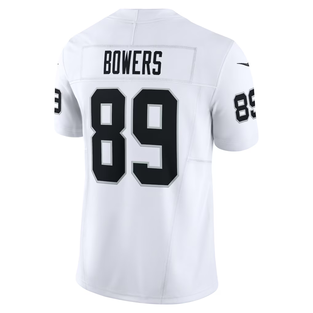 STECN LV.Raiders #89 Brock Bowers White Vapor F.U.S.E. Limited Stitched Jerseys
