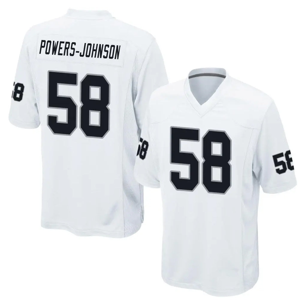 STECN LV.Raiders #58 Jackson Powers-Johnson Player White Home Game Stitched Jerseys
