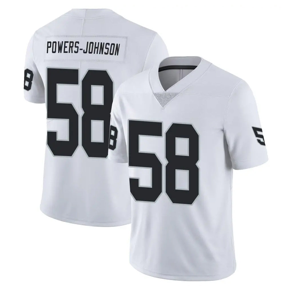 STECN LV.Raiders #58 Jackson Powers-Johnson Player White Limited Vapor Untouchable Home Game Stitched Jerseys