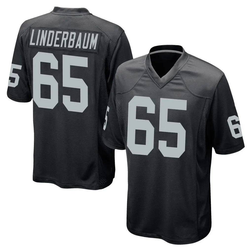 STECN LV.Raiders #65 Tyler Linderbaum Player Black Home Game Stitched Jerseys