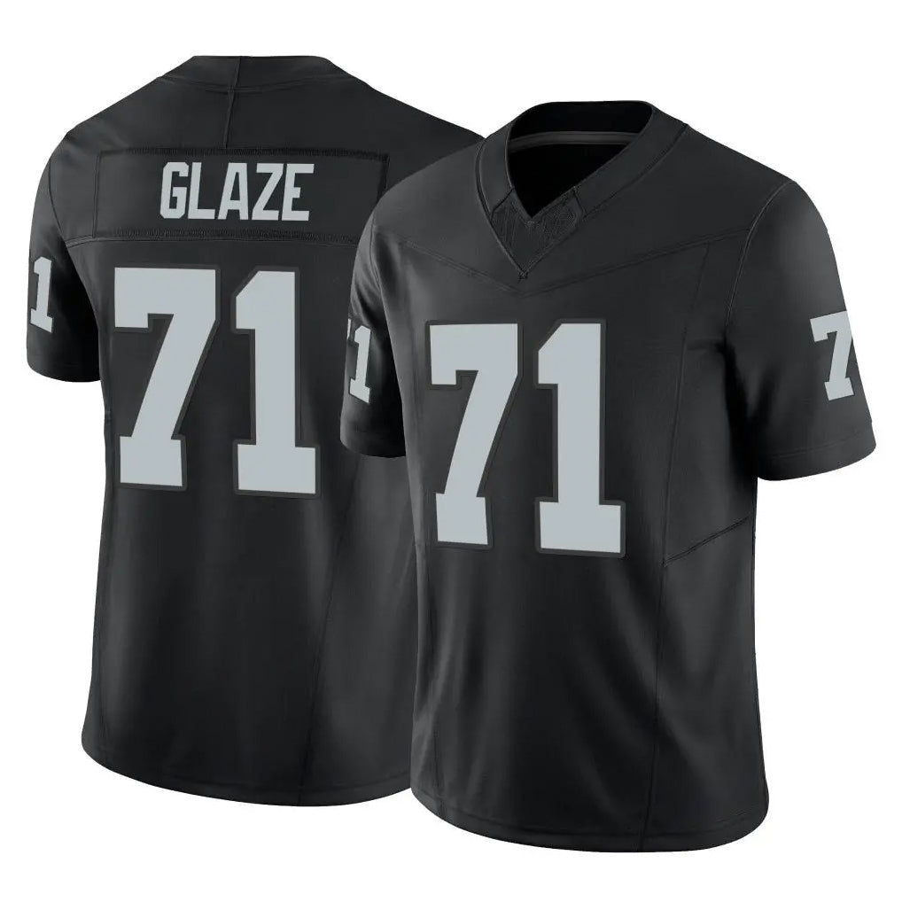 STECN LV.Raiders #71 DJ Glaze Player Black Limited Vapor F.U.S.E. Home Game Stitched Jerseys