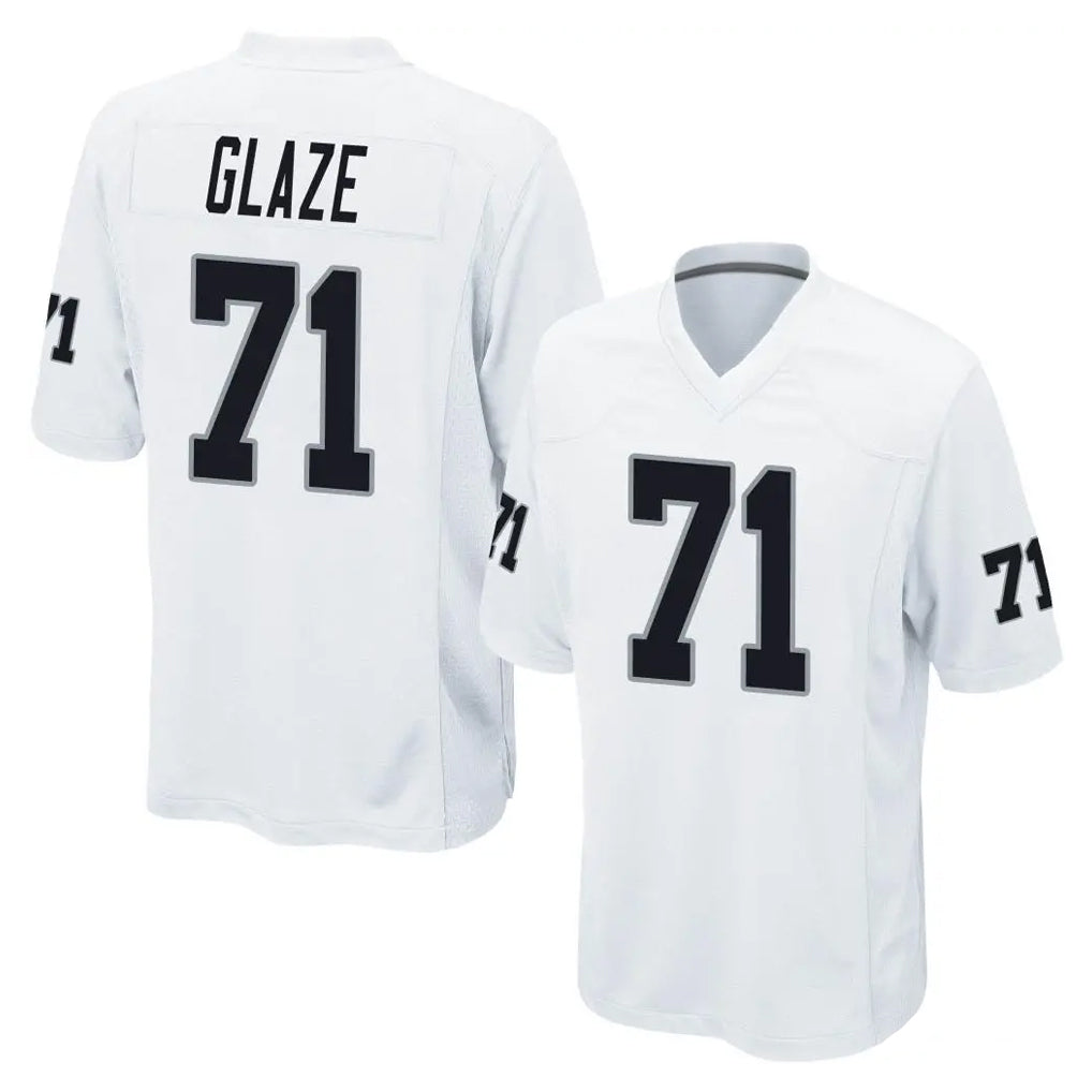 STECN LV.Raiders #71 DJ Glaze Player White Home Game Stitched Jerseys