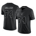 STECN LV.Raiders #74 Kolton Miller Player Black Reflective Limited Game Stitched Jerseys