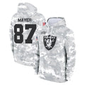 STECN LV.Raiders #87 Michael Mayer Player Arctic Camo Salute to Service Hoodies Limited Game Stitched Jerseys