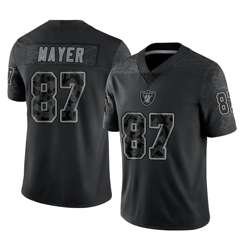 STECN LV.Raiders #87 Michael Mayer Player Black Reflective Limited Game Stitched Jerseys