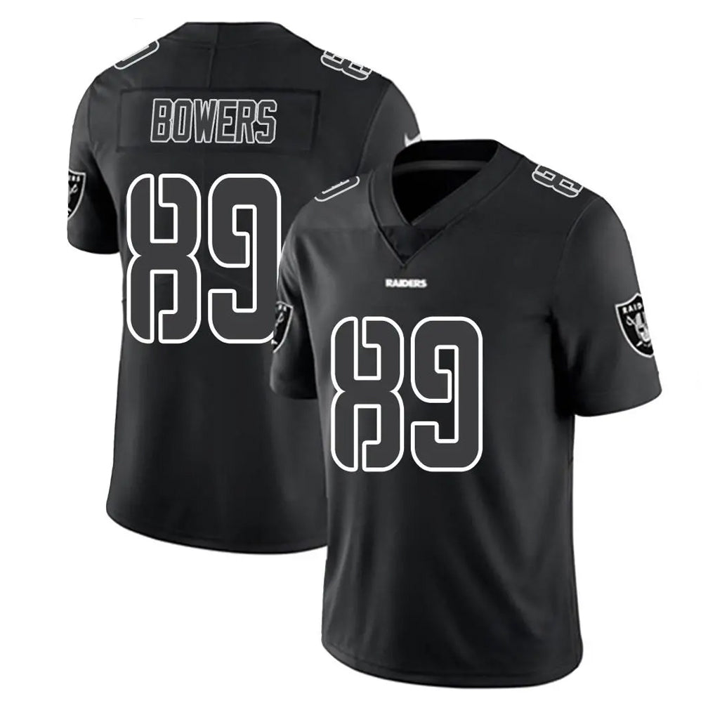 STECN LV.Raiders #89 Brock Bowers Player Black Limited Black Impact Home Game Stitched Jerseys