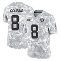 STECN LV.Raiders #8 Kirk Cousins Player Arctic Camo Salute To Service Limited Game Stitched Jerseys