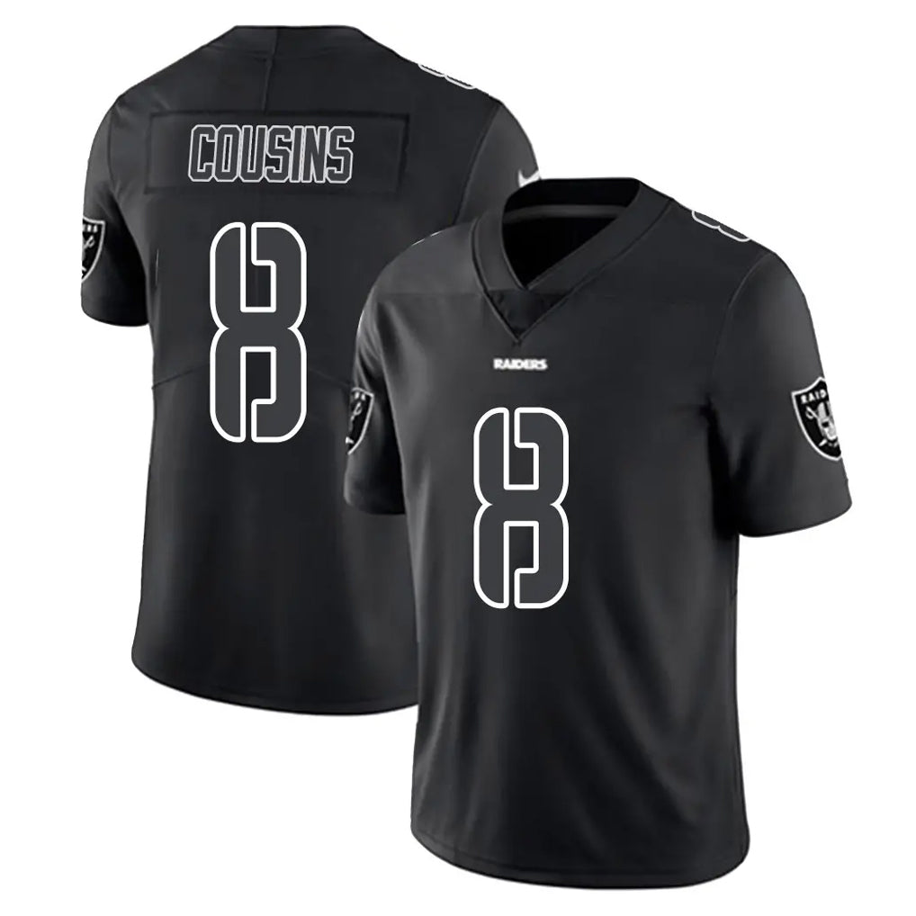 STECN LV.Raiders #8 Kirk Cousins Player Black Limited Black Impact Home Game Stitched Jerseys