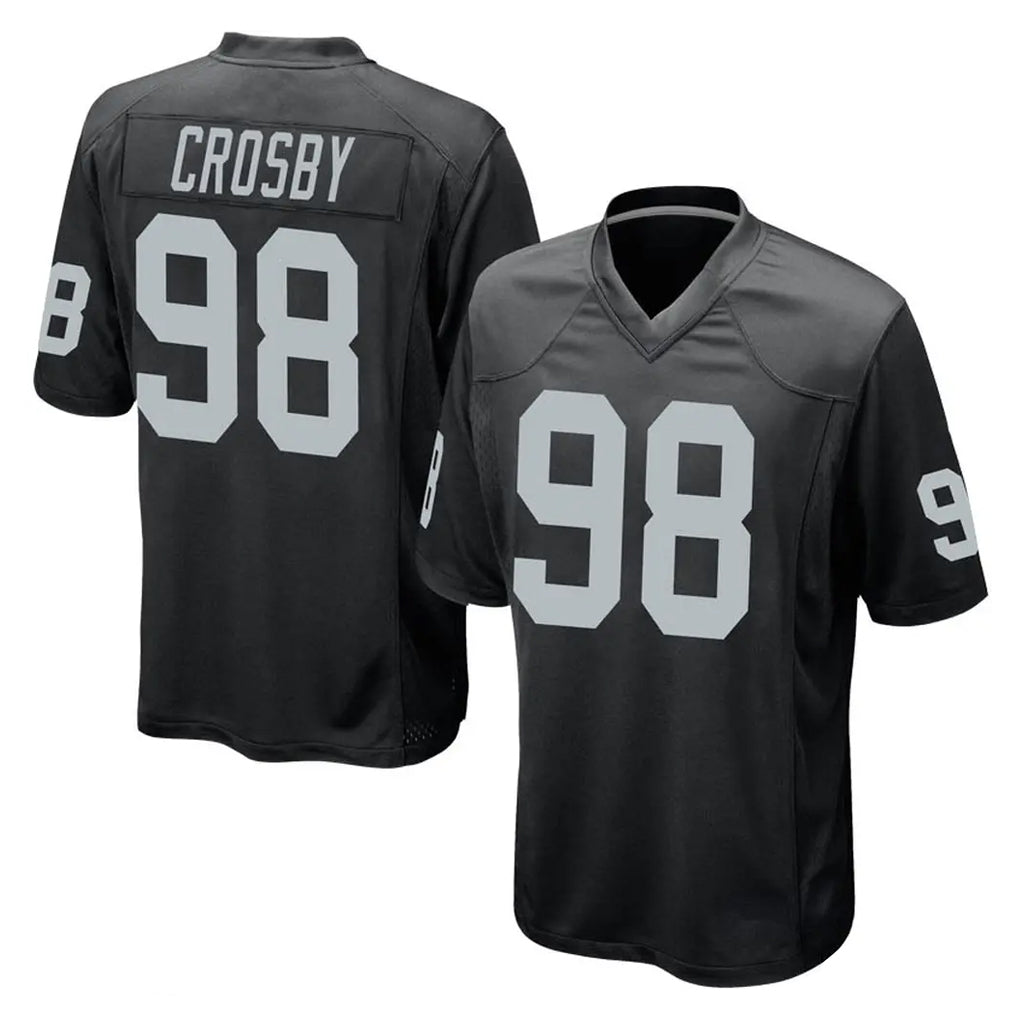 STECN LV.Raiders #98 Maxx Crosby Player Black Home Game Stitched Jerseys