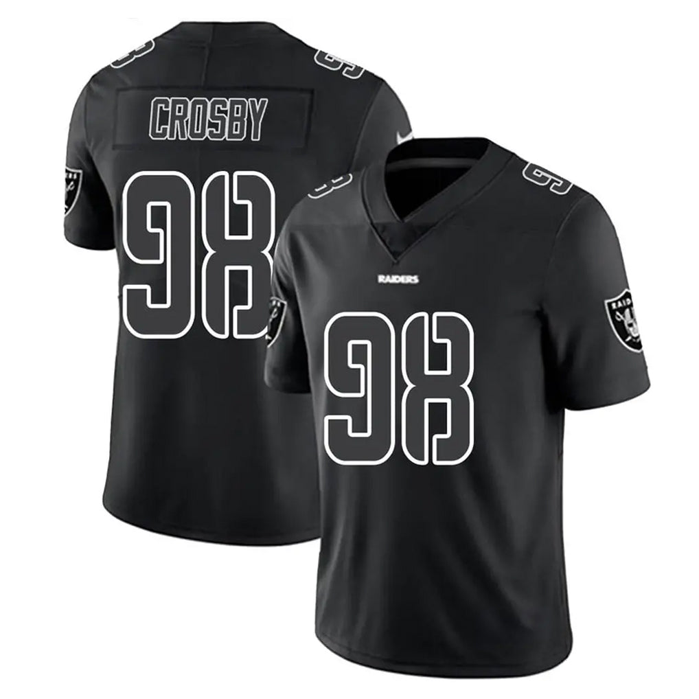 STECN LV.Raiders #98 Maxx Crosby Player Black Limited Black Impact Home Game Stitched Jerseys