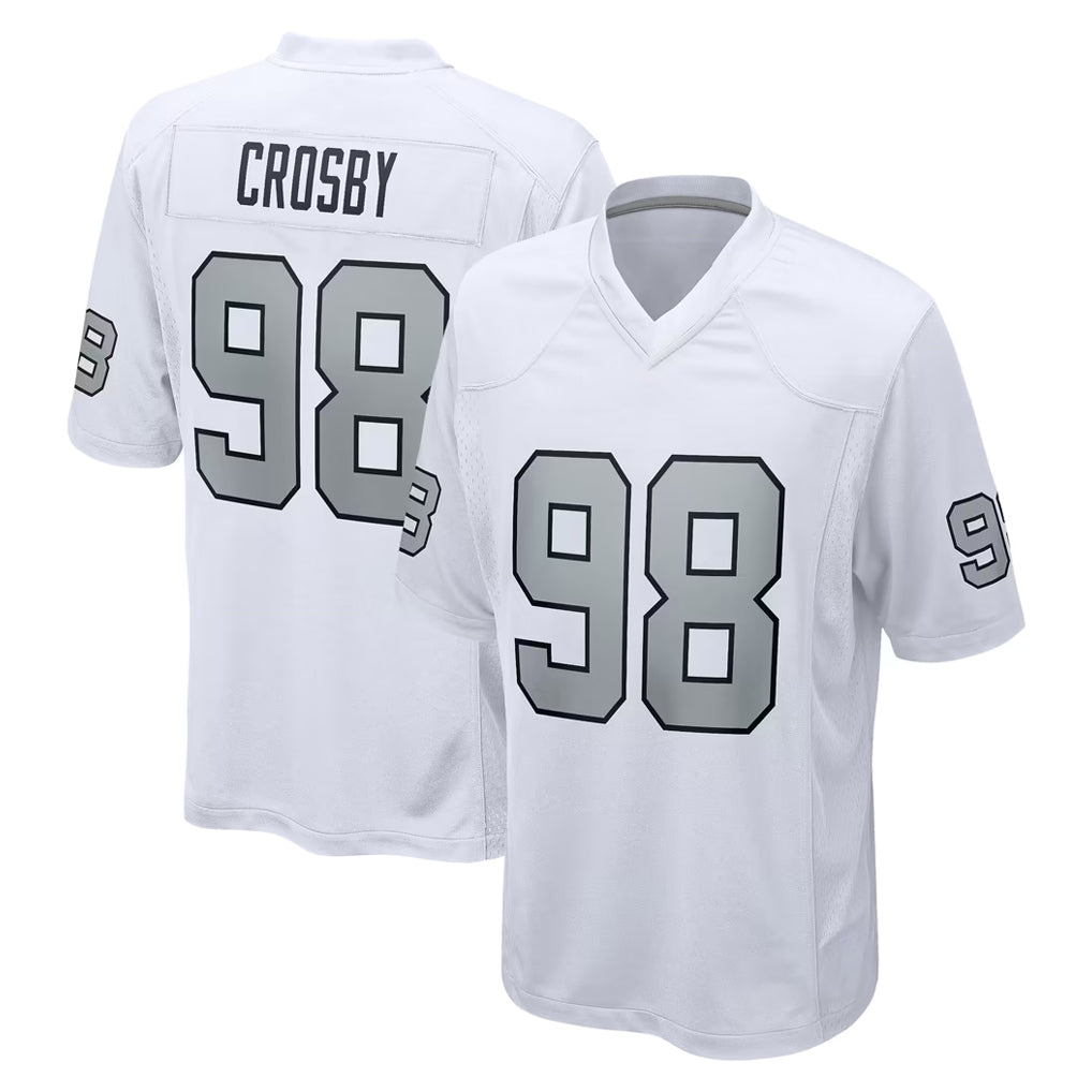 STECN LV.Raiders #98 Maxx Crosby Player White Alternate Home Game Stitched Jerseys