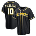 STECN M.Brewers #10 Sal Frelick Player Black Fashion Out Home Game Stitched Jerseys