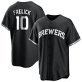 STECN M.Brewers #10 Sal Frelick Player Black Game Home Stitched Jerseys