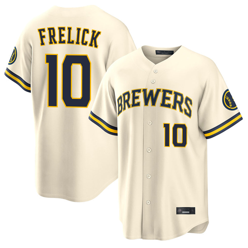 STECN M.Brewers #10 Sal Frelick Player Cream Home Limited Stitched Jerseys