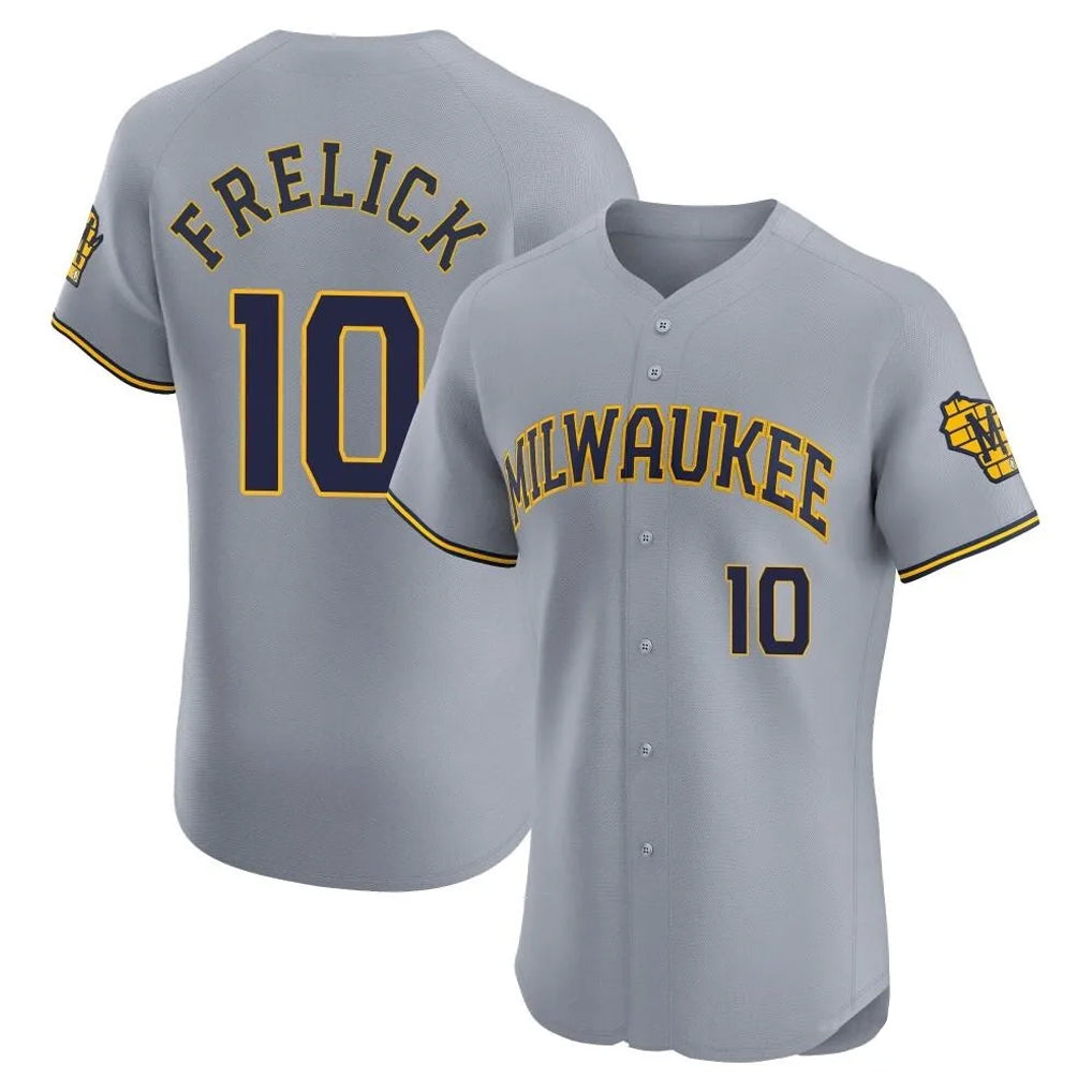 STECN M.Brewers #10 Sal Frelick Player Gray Home Limited Elite Stitched Jerseys