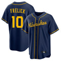 STECN M.Brewers #10 Sal Frelick Player Navy Home Game Stitched Jerseys