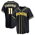 STECN M.Brewers M.Brewers #11 Jackson Chourio Player Black Fashion Out Home Game Stitched Jerseys Player Black Fashion Out Home Game Stitched Jerseys
