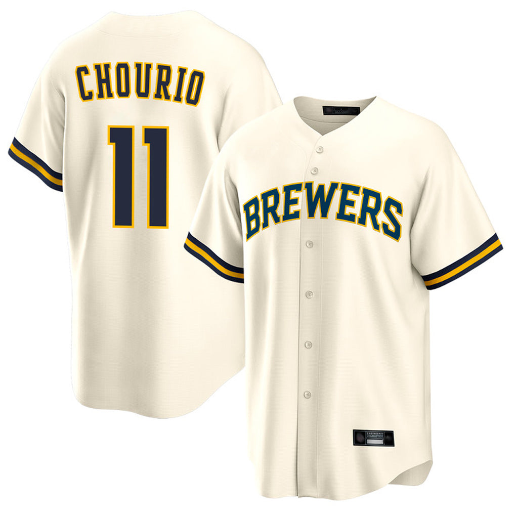 STECN M.Brewers #11 Jackson Chourio Player Cream Home Game Stitched Jerseys