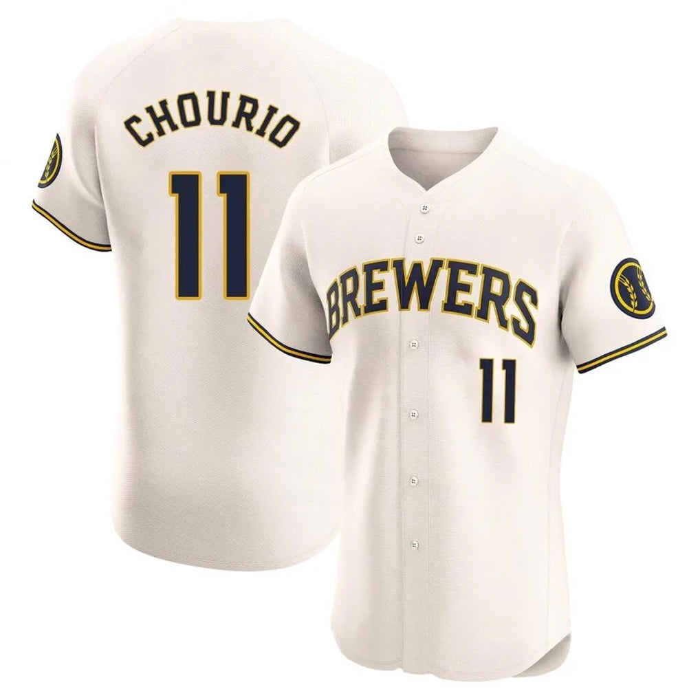 STECN M.Brewers #11 Jackson Chourio Player Cream Home Limited Elite Stitched Jerseys