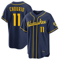 STECN M.Brewers #11 Jackson Chourio Player Navy Home Stadium Game Stitched Jerseys