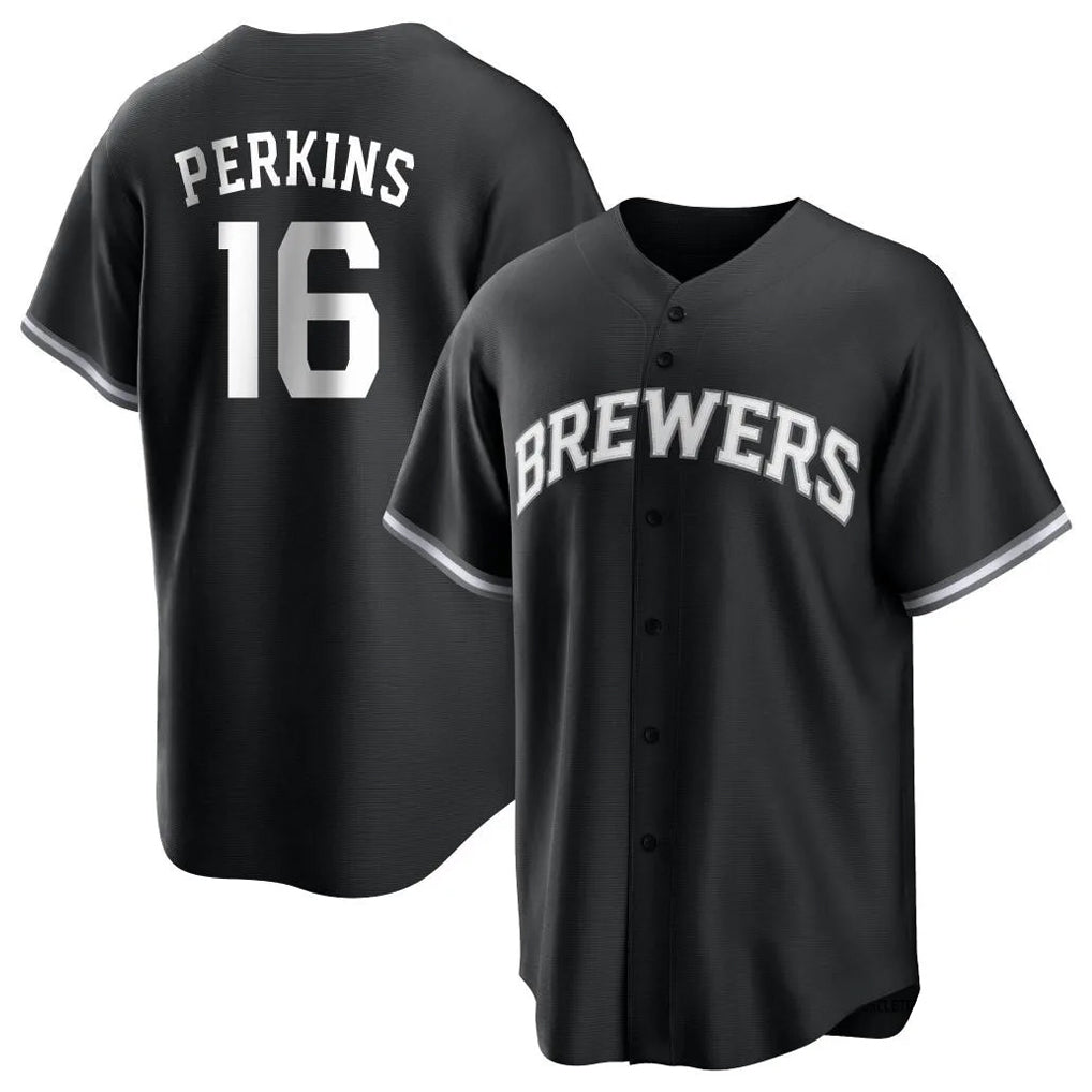 STECN M.Brewers #16 Blake Perkins Player Black Game Home Stitched Jerseys