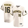 STECN M.Brewers #16 Blake Perkins Player Cream Home Limited Game Stitched Jerseys