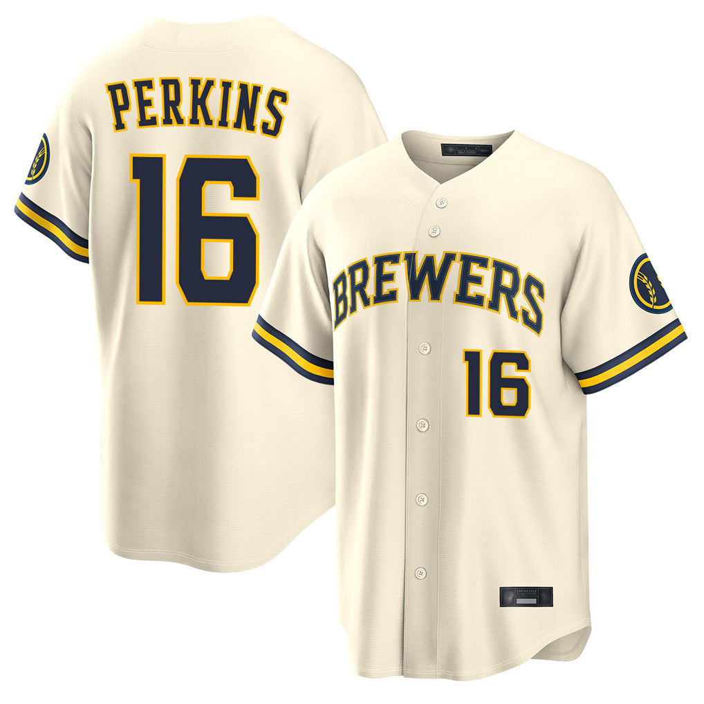 STECN M.Brewers #16 Blake Perkins Player Cream Home Limited Stitched Jerseys