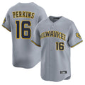 STECN M.Brewers #16 Blake Perkins Player Gray Home Limited Stitched Jerseys